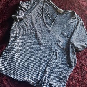 Black & White Striped Loose Pocket Tee